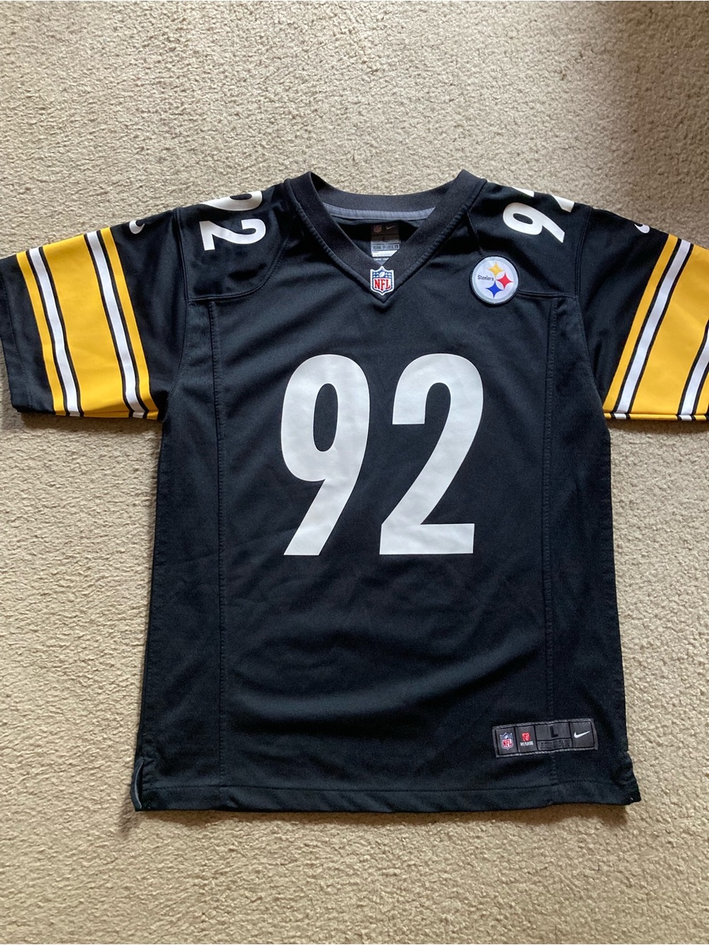 Nike NFL On Field Pittsburgh Steelers James Harrison #92 🏈 Jersey Youth L 14/16